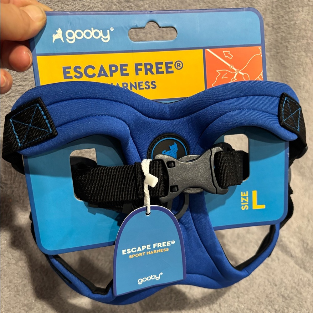 Gooby Escape Free Sport Harness - Blue, Large - No‎ Choke Step-in